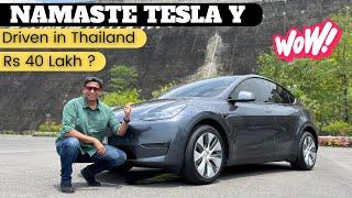 Tesla Y Coming to India || Drove it in Thailand & here is a detailed First Look Review + Walkaround