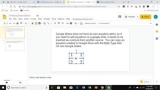 Creating Equations in Google Docs and Slides