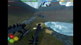 Roblox - Dino Sim Wars - Pushing a mountain fight.