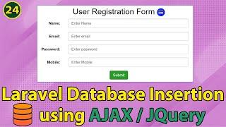 How to insert data in MySQL in Laravel using AJAX JQuery | Well explained line by line for beginners