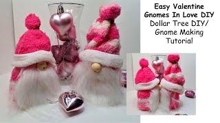 Easy Valentine Gnomes DIY / Dollar Tree DIY / Gnome Making Tutorial