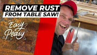 Remove Rust from your Cast Iron Table Saw, Jointer, Bandsaw, Planer or any other Rusty Surface!