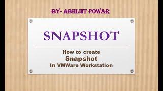 Snapshot in Virtualization