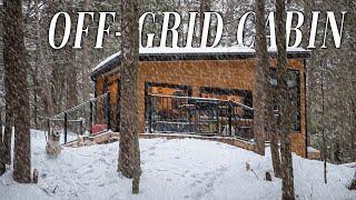 Off-Grid Tiny Cabin Life in the Winter Forest - E.1 - Finding the Cabin at Night & Big Trout!