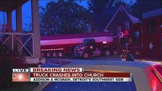 Truck jackknifed into church