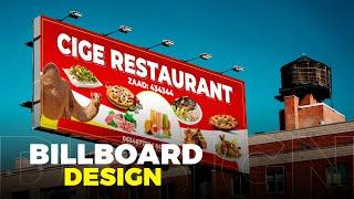 How to design Billboard Restaurant in Photoshop | Sidee Loo Sameeya Boodh Maqaayad 2023.