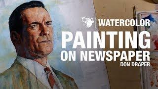 Painting on newspaper -- Experiment (Don Draper)