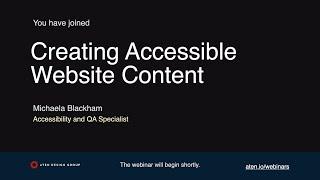 Creating Accessible Website Content