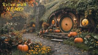 Cozy Hobbit House on a Rainy Autumn Day | Soothing Autumn Rain and Falling Leaves for Sleep & Relax