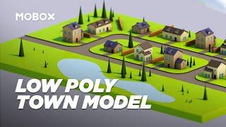 Low Poly Town 3D Modeling - Cinema 4D Tutorial