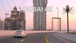 Dubai 4K - Driving Downtown - Skyline Sunrise