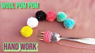 Hand work | Wool Pom Pom | Latkan making at home  Saree kuchulu | Latest saree kuchu designs