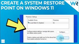 How to create a Windows 11 restore point