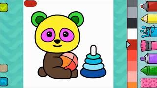 SEVİMLİ PANDA BOYAMA - Panda Colouring (Çocuklar için Süper Renkli Boyama)