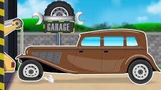 Vintage Car Car Repair garage Cartoon Video For Kids Fun videos