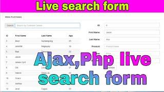 Php, Ajax live search form