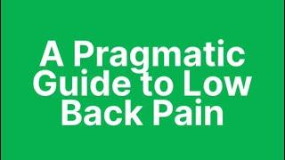 A Pragmatic Guide to Back Pain Demo