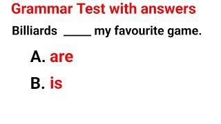 subject verb agreement | concord | Grammar Test | Grammar Quiz