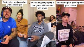 Boyfriend Pretending To Play Online With Another Girl Prank Tiktok Compilation