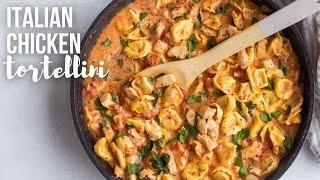 Italian Chicken Tortellini Skillet -- one pan! | The Recipe Rebel