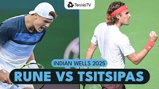 Entertaining Holger Rune vs Stefanos Tsitsipas Match! | Indian Wells 2025 Highlights