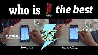 SpeedTest  kernel overclock Totoro r2 3 vs KangarooX r5 1 in AOSiP derp fest