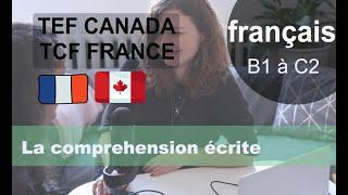 Compréhension écrite examen 2021 avec correction I TEF Canada I Niveau B1,B2,C1,C2