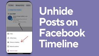 How to Hide/Unhide Posts On Facebook Timeline (2024)