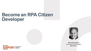 Become an RPA Citizen Developer