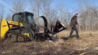 WoodMaxx MX-8600SS Skid Steer Wood Chipper in Action | 6" Wood Chipper | USA Made