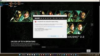 Fix Modern Warzone 2/Warfare 2 Error Code 0xE0000002 (0) N | Crash handler