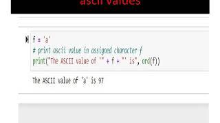 python program to find ascii value