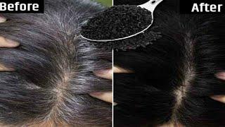 White hair to black hair naturally in just 3 minutes and grow long hair fast