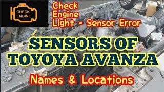 WHAT ARE THE DIFFERENT SENSORS OF TOYOTA AVANZA AND IT'S LOCATION