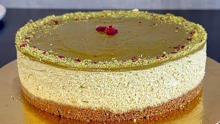 Excellent Light, Fresh and Easy to Make Dessert! No Cooking No Gelatin! Pistachio Cheesecake!