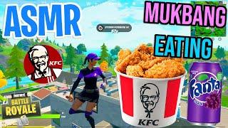 ASMR Gaming  Fortnite KFC Grape Fanta Mukbang Relaxing Eating and Spectating  Mouth Sounds 