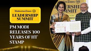 PM Modi, HT Media Chairperson Shobhana Bhartia Release Commemorative Stamp On 100 Years Of HT | HTLS