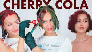 trying the famous CHERRY COLA hair color (like dua lipa)