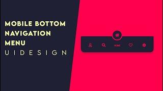 Mobile bottom navigation menu ui design using html|css | jquery