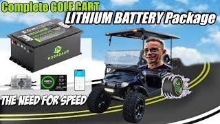 Complete GOLF CART Lithium Battery Package | Review & Speed Testing | MOSASAUR