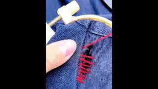 Sewing techniques for crotch tears in denim pants