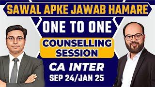 सवाल आपके जवाब हमारे | CA Inter Sep 24/Jan 25 | Live Counselling Session | How to Prepare CA Inter