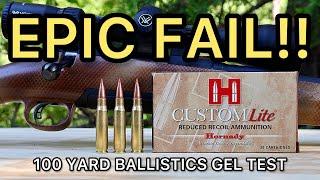 308 Winchester Hornady Custom Lite Ballistics Gel Ammo Test