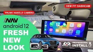 UPGRADING INAV Android 12 screen AUDI Q3 OEM Dashcam Apple CarPlay Android Auto Trunk handle Camera