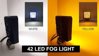 AUTOPOWERZ® 42 LED Fog Light Square Flood Driving Lamp for Car, Off Road Truck, Jeep, SUV, ATV