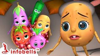 Paanch Natkhat Sabjiyaan | Hindi Rhymes for Children | Infobells