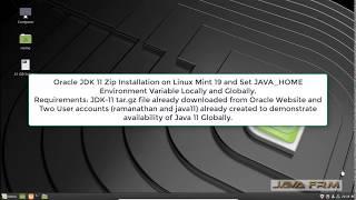 Oracle JDK 11 Zip Installation on Linux Mint 19 and Set JAVA_HOME Environment Variable | Java 11