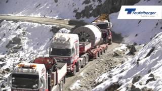 Seiltransport TEUFELBERGER-Tragseile für die 3S Bahn am Stubaier Gletscher, Österreich