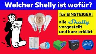 Ich stelle alle aktuellen Shellys vor und erkläre kurz wofür man welchen Shelly verwenden kann.