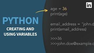 Python Tutorial - Assigning and using variables